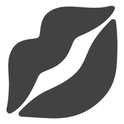 kiss mark and black heart