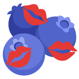 kiss mark and blueberries