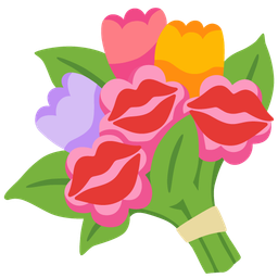 kiss mark and bouquet