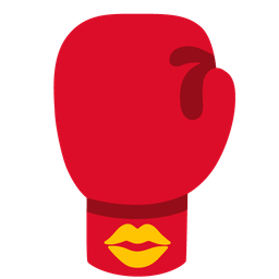 kiss mark and boxing glove