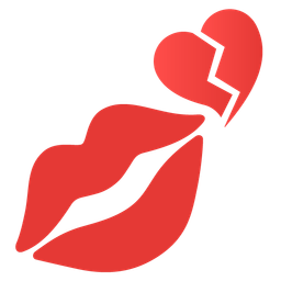 kiss mark and broken heart