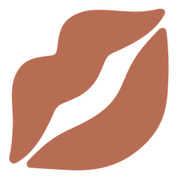 kiss mark and brown heart