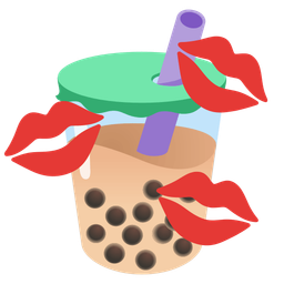 kiss mark and bubble tea