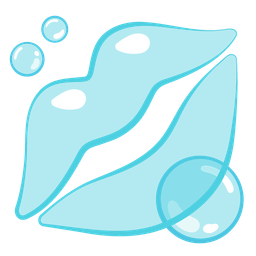 kiss mark and bubbles