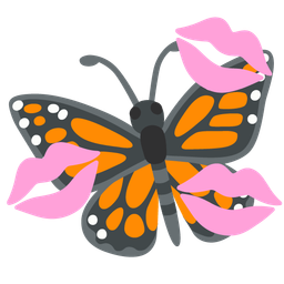 kiss mark and butterfly