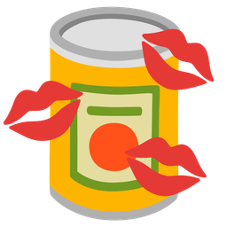 kiss mark and canned food