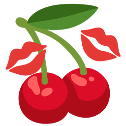 kiss mark and cherries