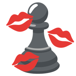 kiss mark and chess pawn