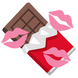 kiss mark and chocolate bar