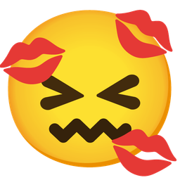 kiss mark and confounded face