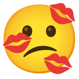 kiss mark and confused face