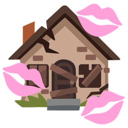 kiss mark and derelict house