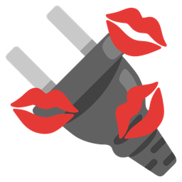 kiss mark and electric plug