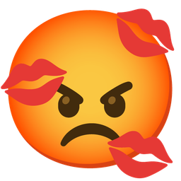 kiss mark and enraged face