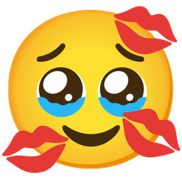 kiss mark and face holding back tears