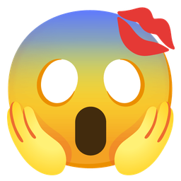 kiss mark and face screaming in fear