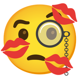 kiss mark and face with monocle