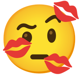 kiss mark and face with raised eyebrow