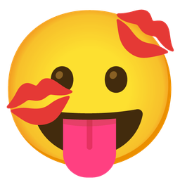 Kiss mark and Face with tongue