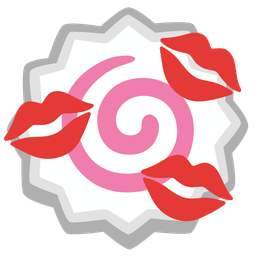 kiss mark and fish cake with swirl