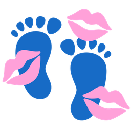 kiss mark and footprints