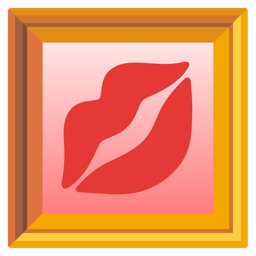 kiss mark and framed picture