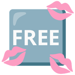 kiss mark and FREE button