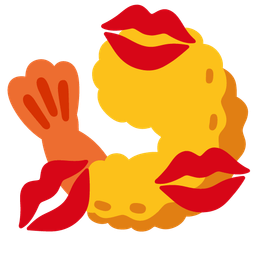 kiss mark and fried shrimp