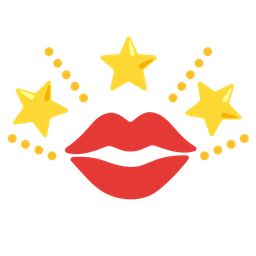 kiss mark and glowing star