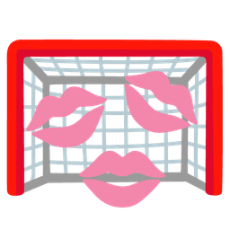 kiss mark and goal net