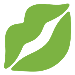 kiss mark and green heart