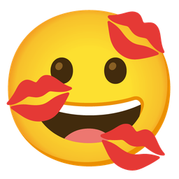 Kiss mark and Grinning face