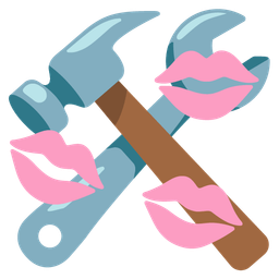 kiss mark and hammer and wrench