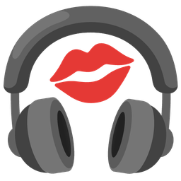 kiss mark and headphone