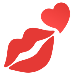 kiss mark and heart suit