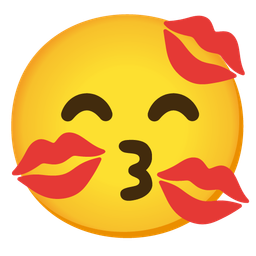 Kiss mark and Kissing face with smiling eyes