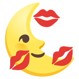 kiss mark and last quarter moon face