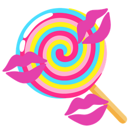 kiss mark and lollipop