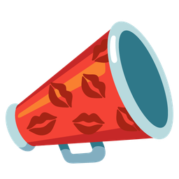 kiss mark and megaphone