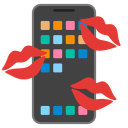 kiss mark and mobile phone