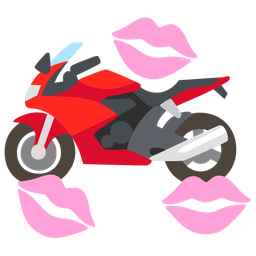 kiss mark and motorcycle