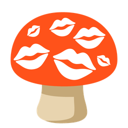 kiss mark and mushroom