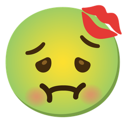 kiss mark and nauseated face