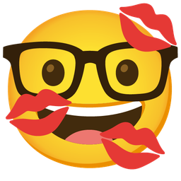 kiss mark and nerd face