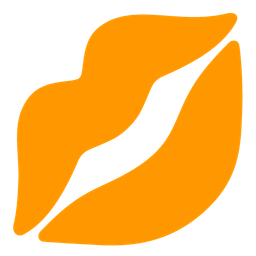 kiss mark and orange heart