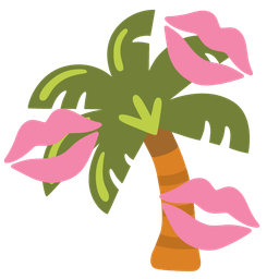 kiss mark and palm tree