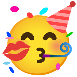 kiss mark and partying face