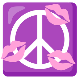 kiss mark and peace symbol