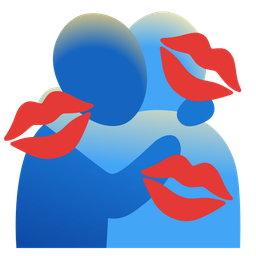 kiss mark and people hugging