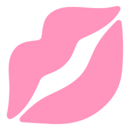 kiss mark and pink heart